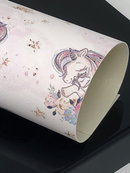 Sleeping Unicorn Mom and Baby Faux Leather Sheet