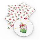 Christmas Cupcake Faux Leather Sheet