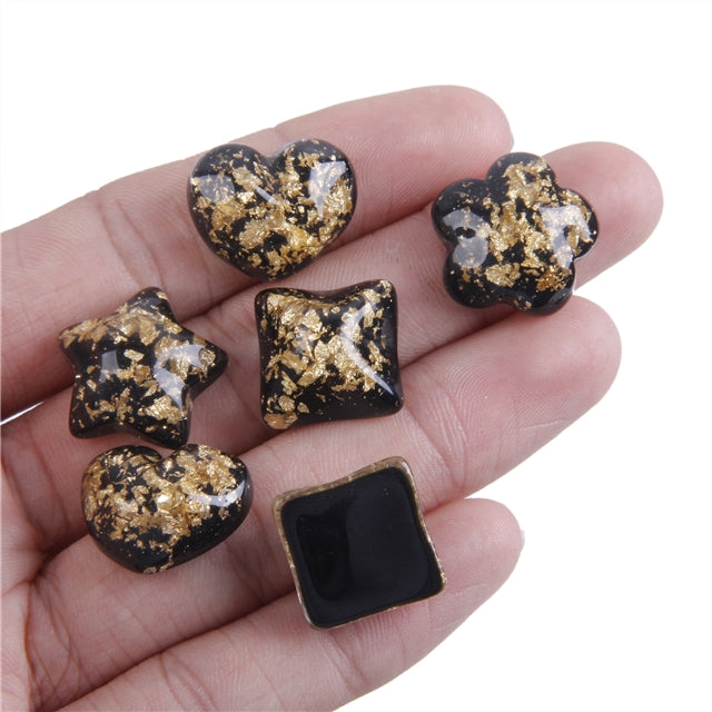 Gold and Black 3D Resin - Pack of 5