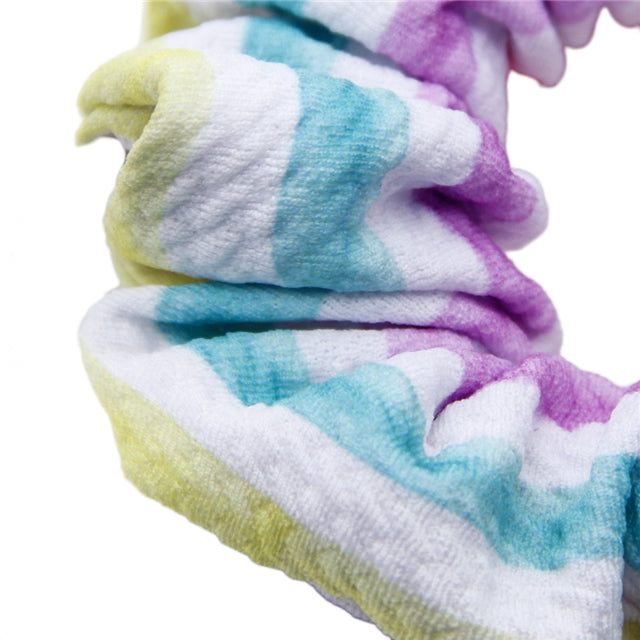 Watercolor Spring Stripes Bullet Liverpool Scrunchie