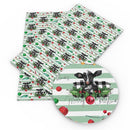 Christmas Cow Faux Leather Sheet