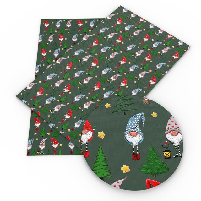 Christmas With My Gnomies Faux Leather Sheet