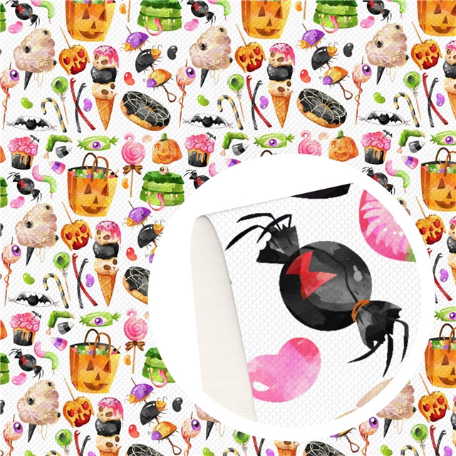 Creepy Halloween Candy Faux Leather Sheet