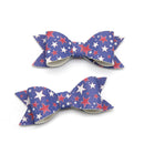 Patriotic Stars Faux Leather Bow - Pack of 2