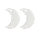 Frosted White Moon Czech Glass Charm