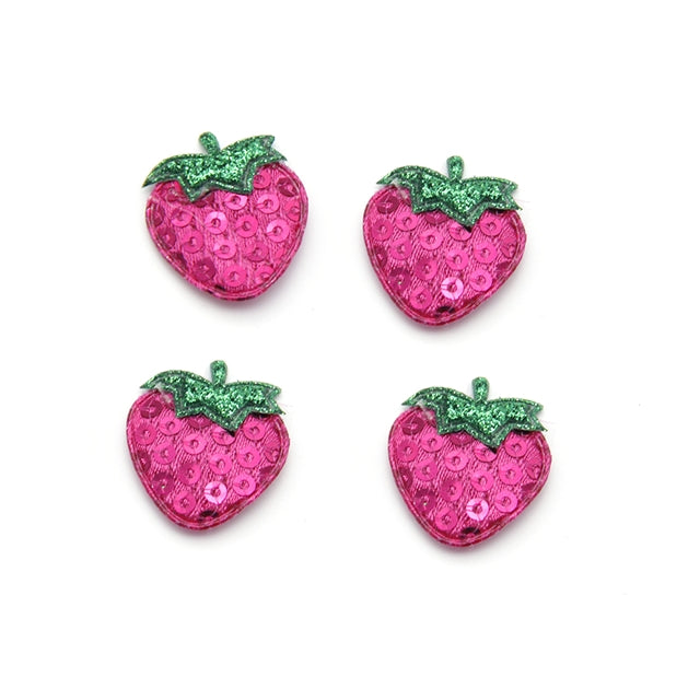 Sequin Strawberry Applique - Pack of 5