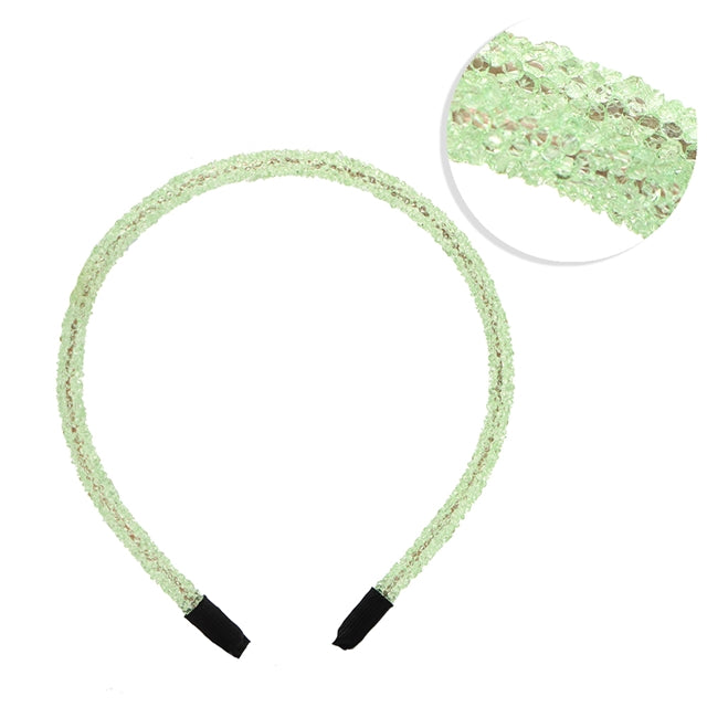 Transparent Green Rhinestone Headband