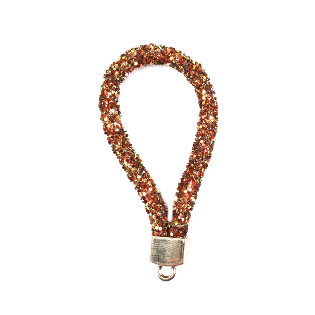 Red Glitter Rope Key FOB