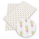 Champagne Glass Faux Leather Sheet