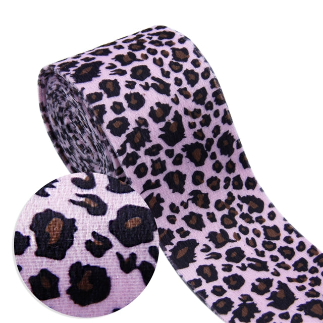 3" Pink Leopard Velvet Ribbon