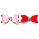 2.3" Pink Chunky Glitter Bow
