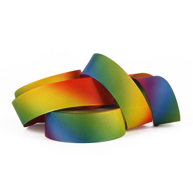 1" Rainbow Gradient Double Sided Ribbon