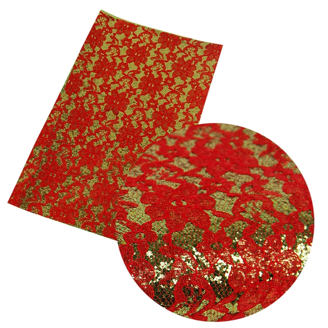 Red Lace and Green Glitter Sheet