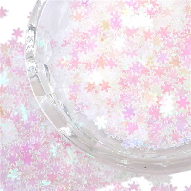 5mm Iridescent Snowflake Glitter 4g jar