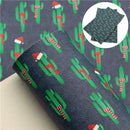 Christmas Cactus Faux Leather Sheet