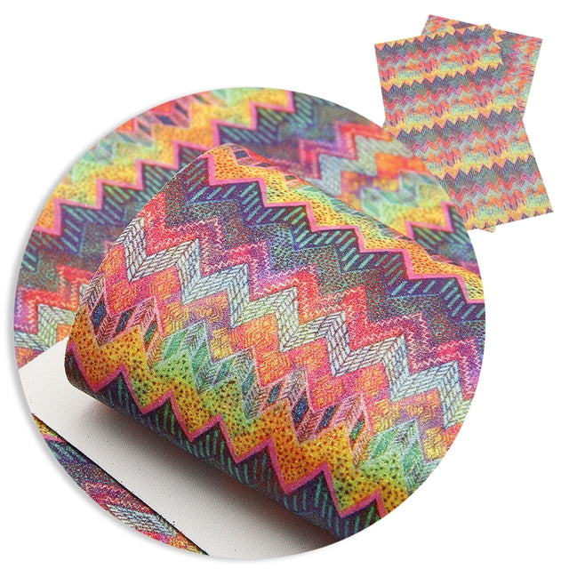 Rainbow Geometric Chevron Fine Glitter Sheet