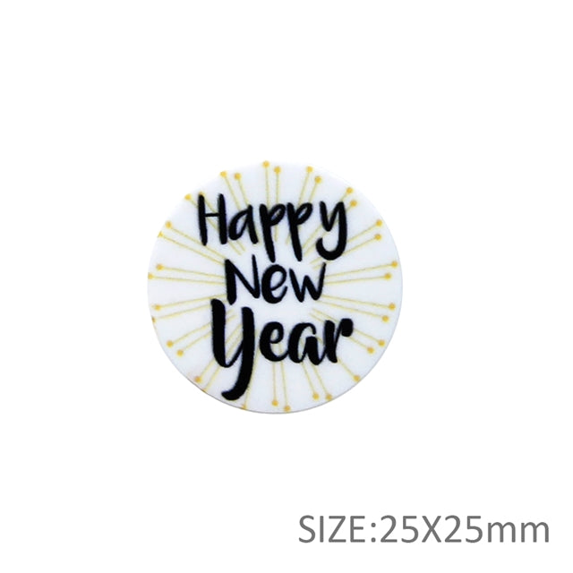 Happy New Year Planar Resin - Pack of 5