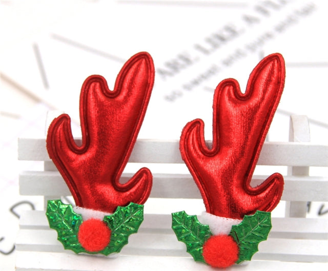 Red Metallic Holly Antlers