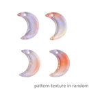 Purple and Orange Gradient Moon Czech Glass Charm