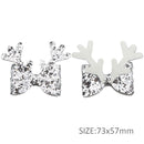 Silver Deer Glitter Bow