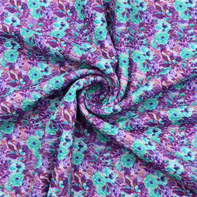 Purple and Blue Flowers Bullet Liverpool Fabric - Half Yard