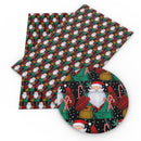 Fishing Santa Faux Leather Sheet