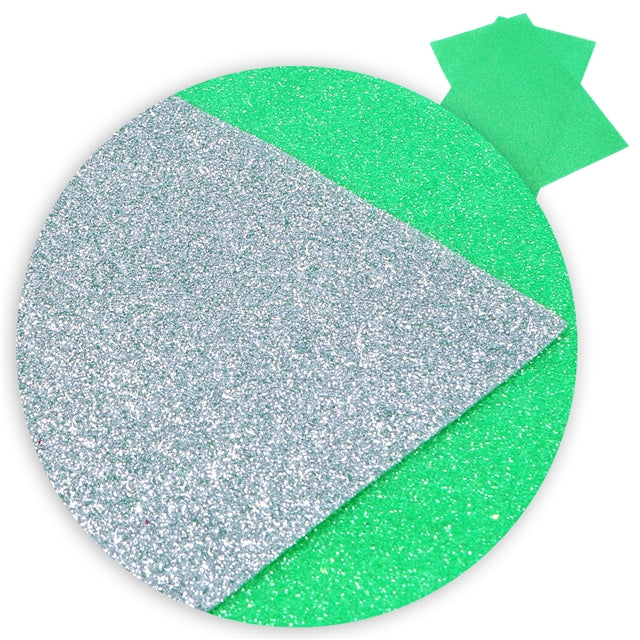 Green and Silver Glitter Double Sided Jelly Sheet