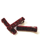 Glitter and Velvet Lined Alligator Clips - Pack of 3