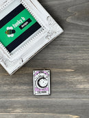 Pink and White Moon Card Acrylic Charm