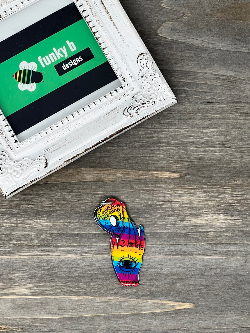 Rainbow Planchette Hand Acrylic Charm
