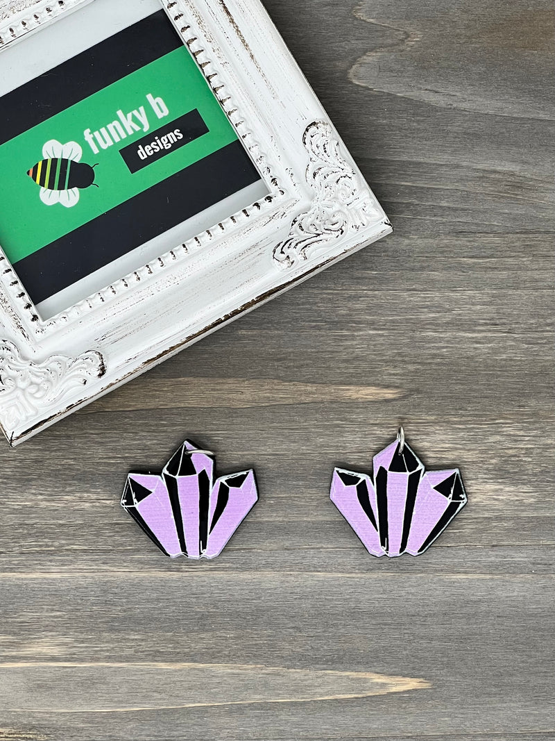 Pink and Black Crystal Acrylic Charm