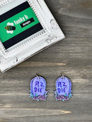 Plz Die Tombstone Acrylic Charm