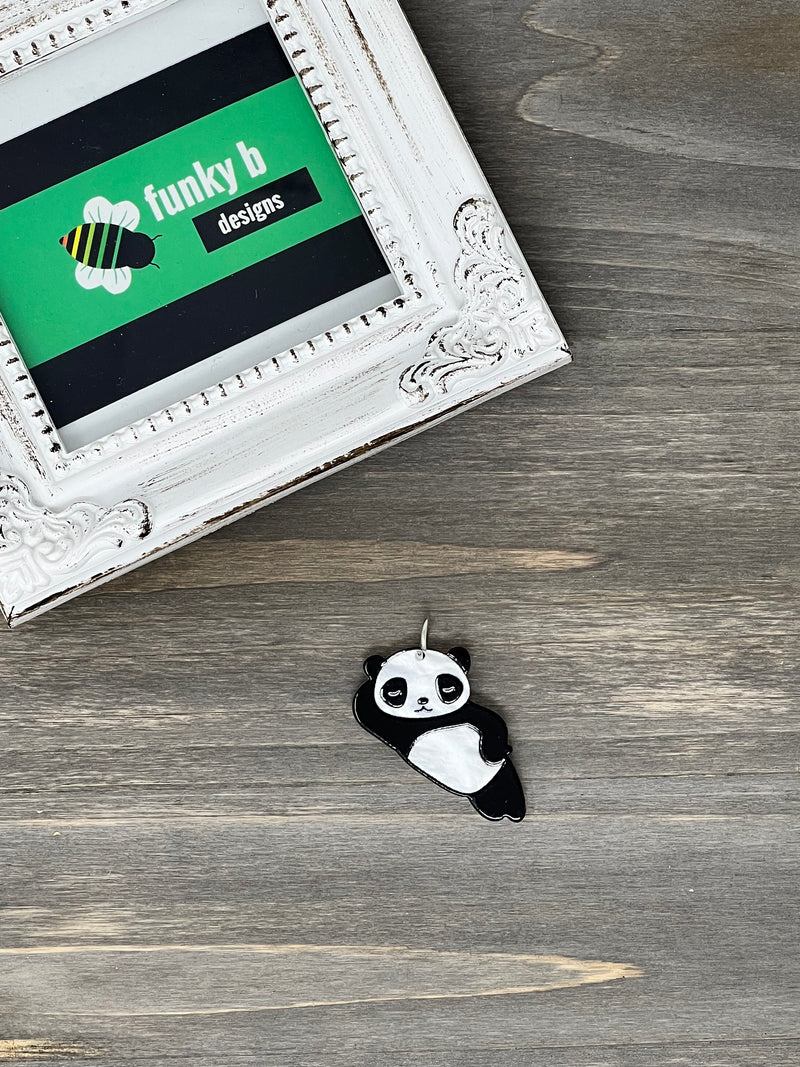 French Girl Panda Acrylic Charm