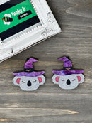 Purple Galaxy Koala Witch Acrylic Charm