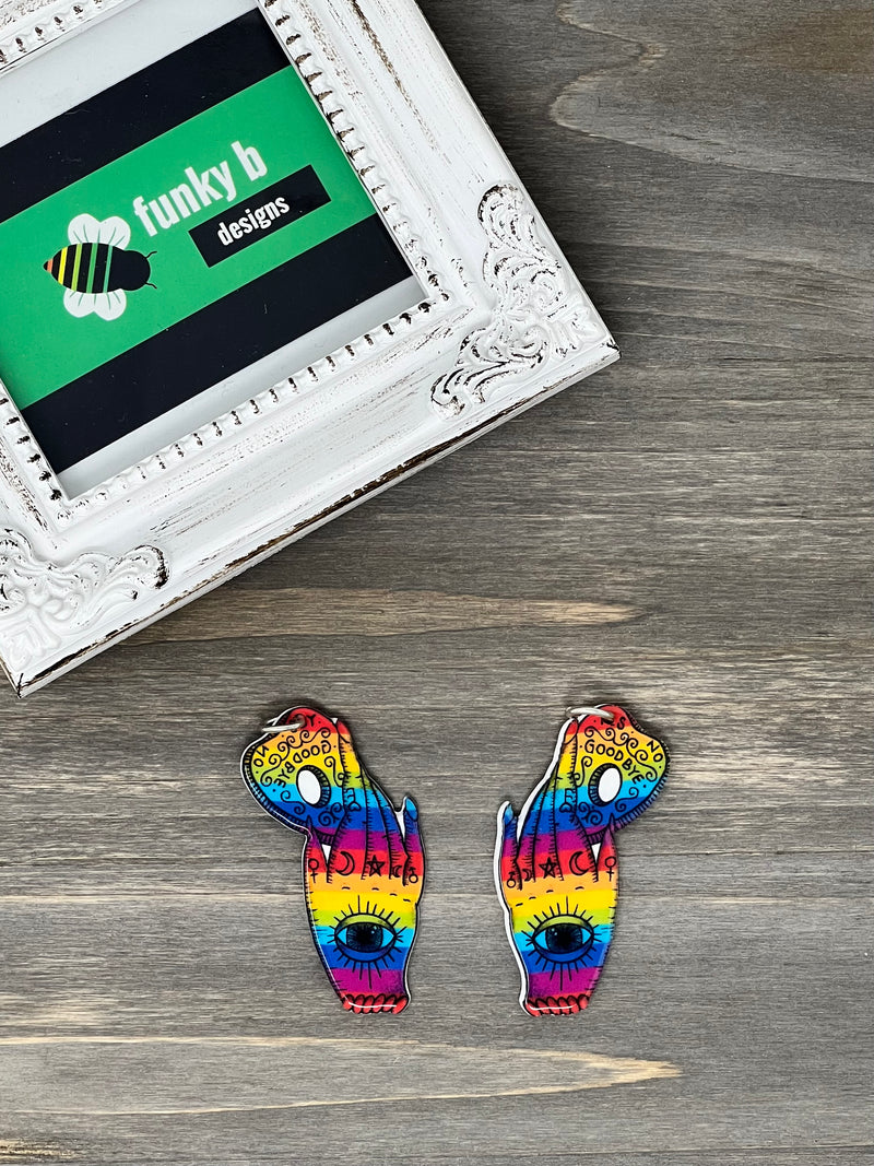 Rainbow Planchette Hand Acrylic Charm