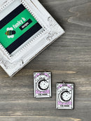 Pink and White Moon Card Acrylic Charm