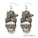 Leopard Skull Wood Earrings (1 pair)