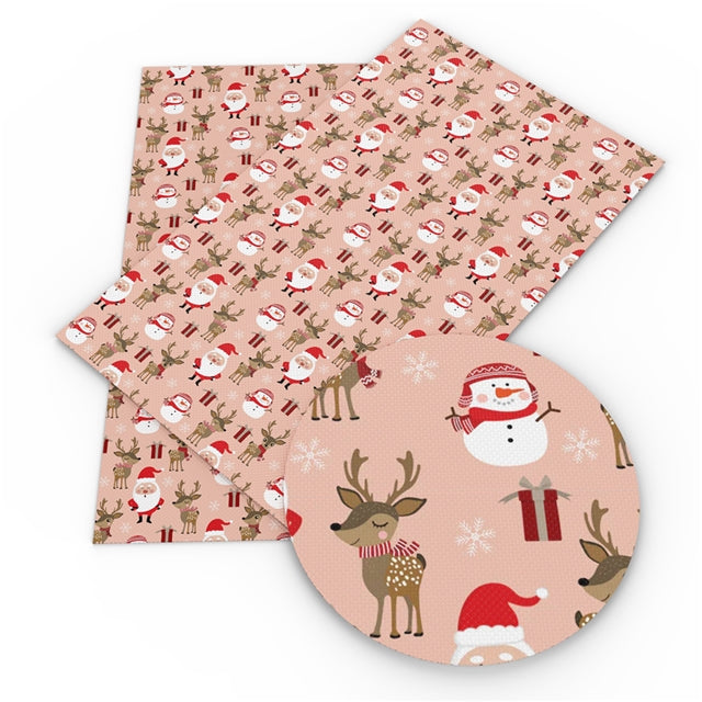 Pink Christmas Friends Faux Leather Sheet