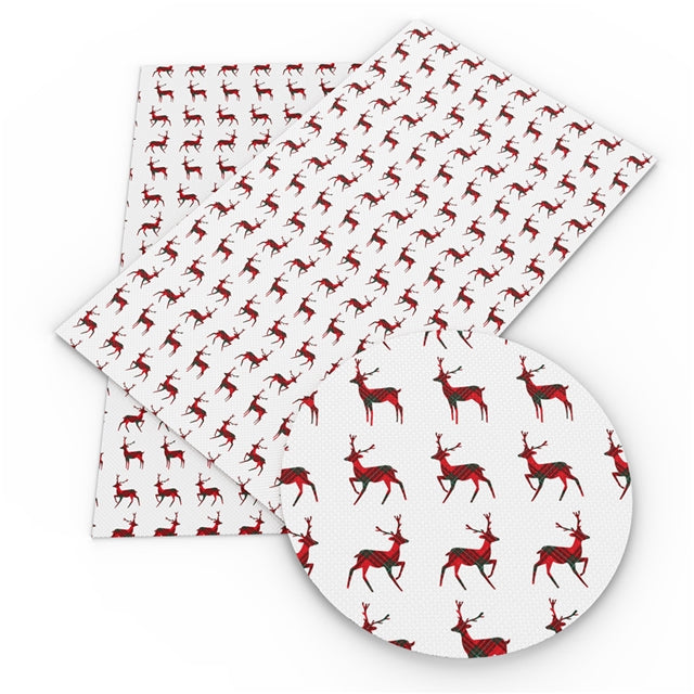 Plaid Deer Faux Leather Sheet