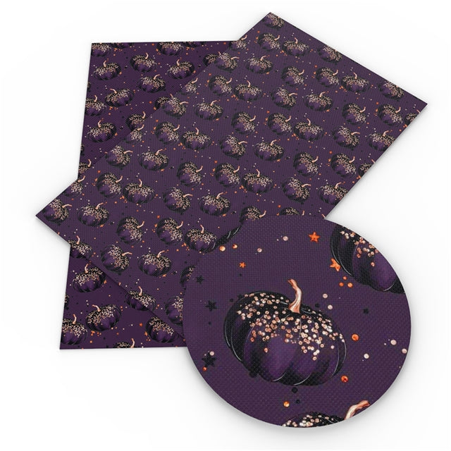 Plum Pumpkins Faux Leather Sheet