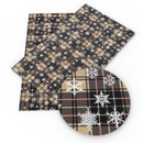 Tan Snowflake Plaid Faux Leather Sheet