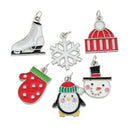 Wonderful Winter Enamel Charms - 6 per set